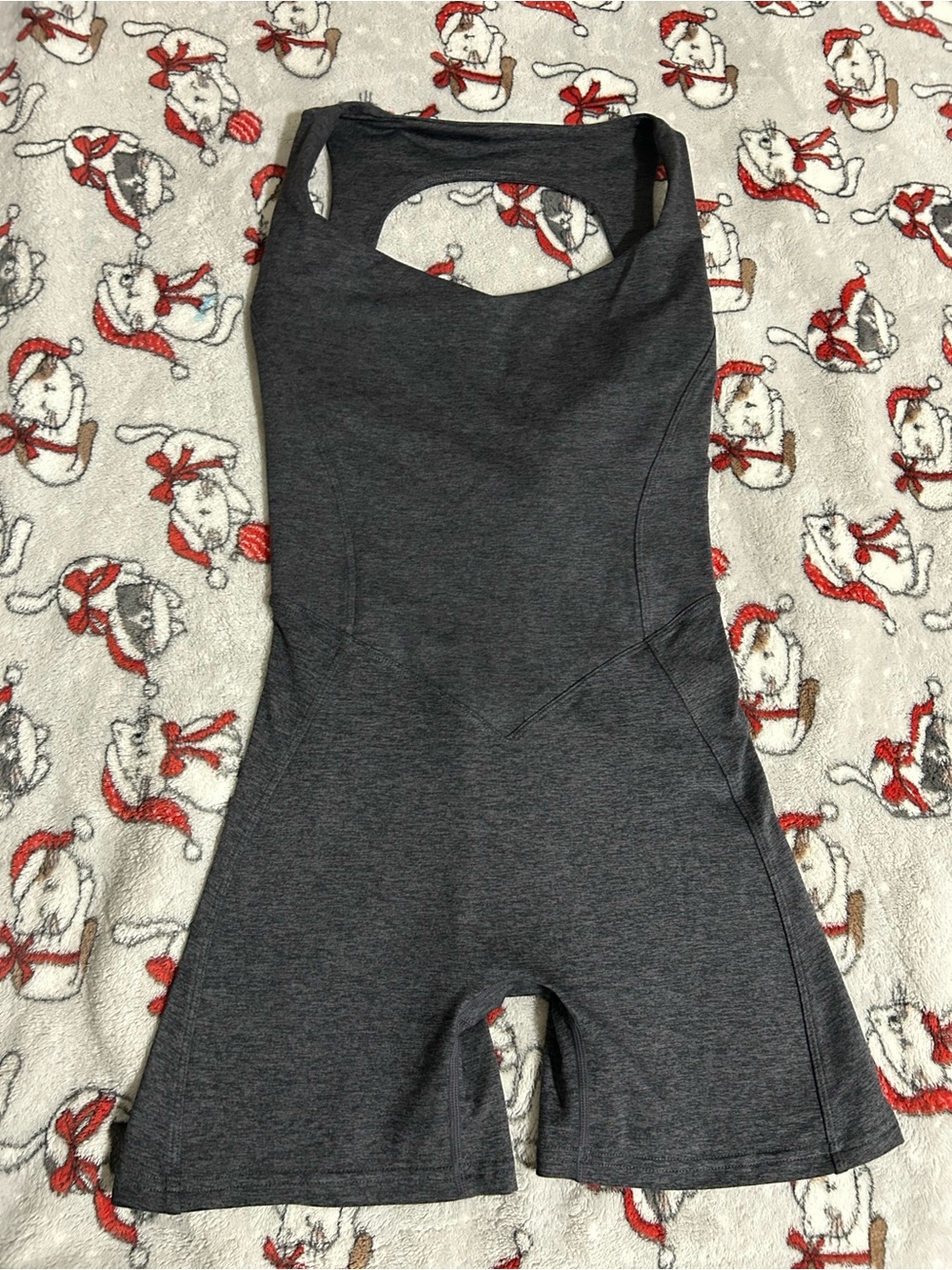 BuffBunny Dream Heathered Bodysuit- Black Heather Athletic Romper MEDIUM